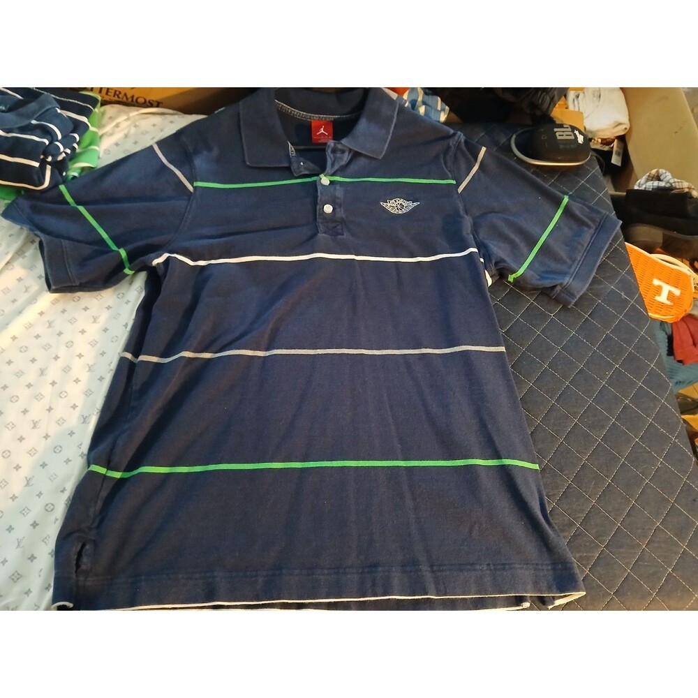 Vintage Air Jordan Striped Polo Shirt - Size XL